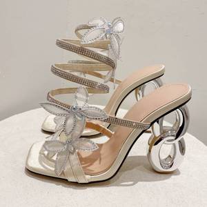 Sandalias con Tiras en el Tobillo y Tacones Altos, Zapatos de Verano 2024, Tacones Únicos y Sexys para Mujer - Product Image 3