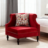 Chaise de loisirs tapissée par sofa de Comer de bras en bois classique antique pour des meubles de salon d'hôtel