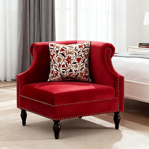 Antique Classic Wooden <strong>Arm</strong> Comer Sofa Upholstered Leisure <strong>Chair</strong> for Hotel Living Room Furniture - Product Image 5