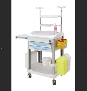 Carrito Médico Económico con Certificación CE, Carrito de Enfermería, Estación de Trabajo Ajustable de ABS para Uso Médico, Carrito de Emergencia - Product Image 1