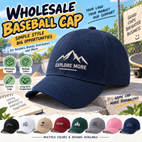 Casquette de baseball personnalisée en gros, 6 panneaux, visière incurvée, plusieurs couleurs, logo personnalisé, approvisionnement en vrac, casquette décontractée