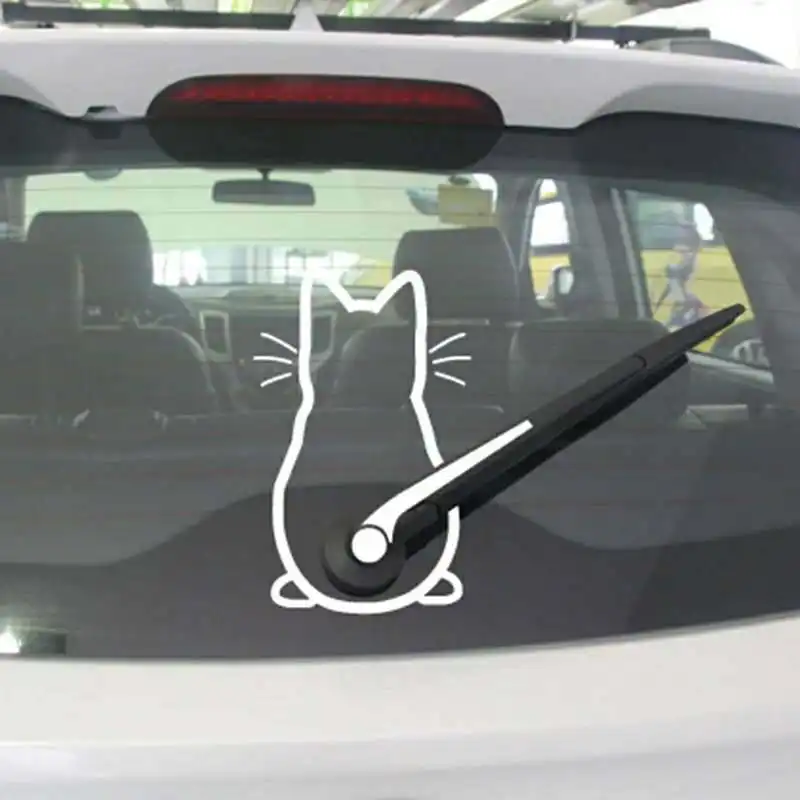 Youki Nieuwe Collectie Achter Ruitenwisser Sticker Leuke Kat Cartoon Stijl Goedkope Auto Stickers Groothandel