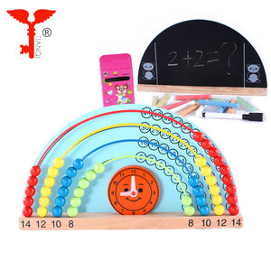 Aprendizaje Temprano arco iris <span class=keywords><strong>de</strong></span> madera <span class=keywords><strong>de</strong></span> cuenta abacus cuentas multifunción <span class=keywords><strong>de</strong></span> juguete <span class=keywords><strong>de</strong></span> madera Abacus Rack con pizarra - Product Image 1