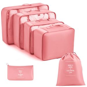 6 PCS du lịch lưu trữ Bag Set cho quần áo gọn gàng Organizer Vali Pouch du lịch Organizer Bag trường hợp giày đóng gói Cube Túi - Product Image 2