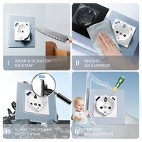 Cadre en verre Chargeur rapide modulaire Prise murale intégrée Prise de courant EU Schuko avec ports PD 20W USB Type a C