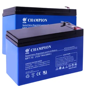 Champion fábrica bateria solar sem interruptor, 12v 7ah chumbo selado ácido chumbo bateria solar