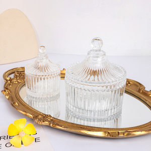 Boîte à <span class=keywords><strong>sucre</strong></span> en verre coloré de luxe <span class=keywords><strong>vintage</strong></span> Conteneur de stockage de bonbons et d'épices pour bijoux et vaisselle Boîtes de cadeau de fête - Product Image 3