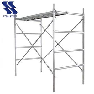 Échafaudage à cadre peint robuste avec hauteur réglable, entretoises transversales et goupilles de verrouillage de sécurité pour les travaux de construction et de réparation - Product Image 1