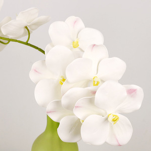 <b>Artificial</b> Vanda Orchid <b>Bouquet</b> 5-Head White Silk Flower High Simulation Wedding Home Decorations - Product Image 1