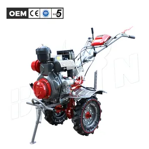 BISON(CHINA) Hand Push Diesel Powered Walking Tractor Mini Cultivators Power Tiller