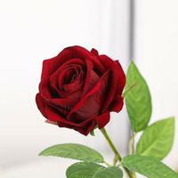 Roses artificielles réalistes en mousse PE rouge pour mariage, fête des pères et décoration intérieure – Branche florale longue durée