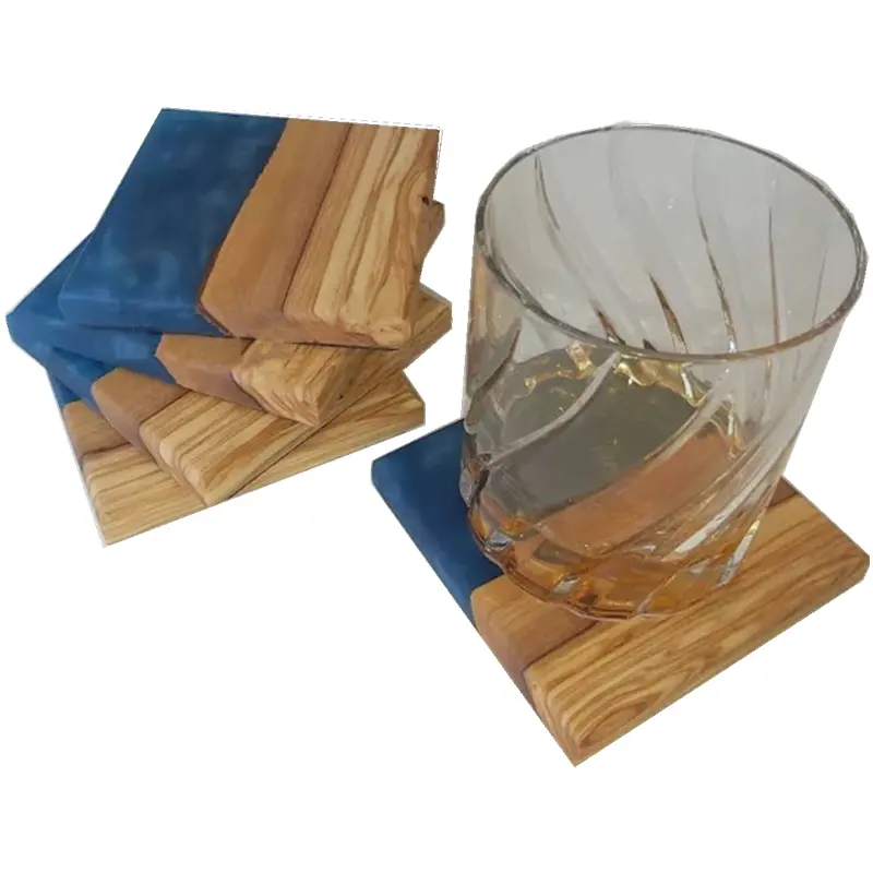 Bestseller Epoxidharz Tasse Tischset Untertasse Untersetzer kreative Getränk Fluss Holz Untersetzer