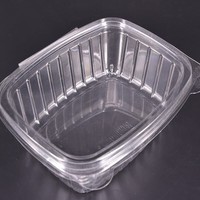 Contenants jetables PTPACK pour produits traiteur avec couvercles à charnière, en plastique PET transparent
