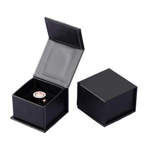 Boîte de combinaison de bijoux en papier rigide rectangulaire personnalisable en gros avec fermeture magnétique et doublure en coton - Product Image 4