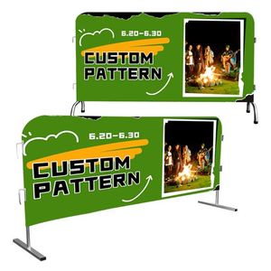 Custom Double Sided Polyester Colorful Street Elastic Customized Printing Crowd Control Banner - Product Image 1