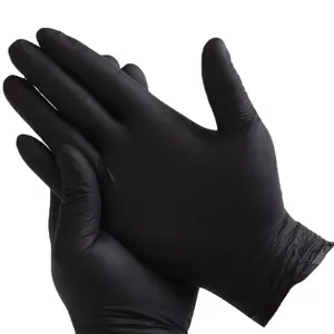 100 adet/torba toptan OME ucuz siyah nitril eldiven muayene gıda sınıfı tozsuz nitril eldiven