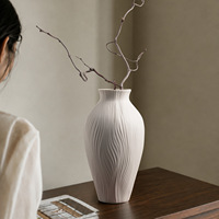 Vase en céramique blanc moderne, haut de gamme, texturé, créatif, décoratif pour la maison, salon, salle à manger