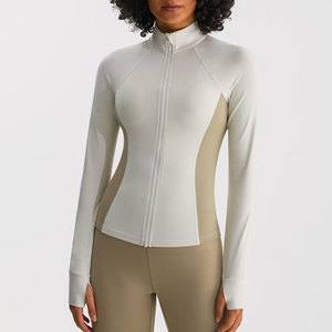 New Winter Design Waist Panel Color Contrast Non Slip Zipper Fitness Anti <strong>Pilling</strong> High Elastic <strong>Jacket</strong> for Women - Product Image 5