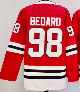 Jersey Hoki Es Chicago 2025 Pria Baru Nomor 98 Connor Bedard Nomor 88 Patrick Kane Kualitas Terbaik Jahitan Rapi Cepat Kering Bernapas - Product Image 2