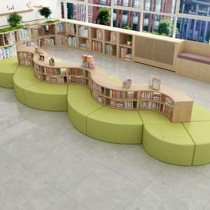 Modular S Shaped <b>Sofa</b> Bookshelf With Curved Design For Reading And Relaxation Corner Freestanding Bookcase YY111304 - Product Image 2