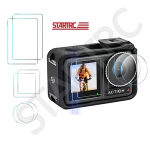 STARTRC 2 set di protezione per obiettivo della fotocamera per azione DJI 4 Cover schermo in vetro temperato a doppio schermo per accessori per fotocamere d'azione