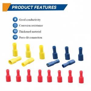 Cnxi PVC hoàn toàn cách điện đôi uốn Brass Splice nữ <span class=keywords><strong>Lug</strong></span> nhanh chóng ngắt kết nối dây điện thiết bị đầu cuối CE chứng nhận cáp <span class=keywords><strong>Lug</strong></span> - Product Image 3