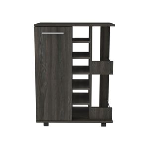 DB Carbon Espresso Finish Carro de almacenamiento de cuatro ruedas Bar Wells Design - Product Image 5