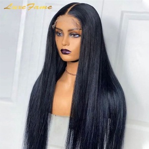 Parrucca di <span class=keywords><strong>capelli</strong></span> umani lisci naturali indiani 13x6, <span class=keywords><strong>parrucche</strong></span> di <span class=keywords><strong>capelli</strong></span> umani HD Full Lace Front per donne nere - Product Image 1