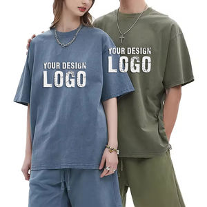 Camiseta de Hombre Extra Grande, Lavada, Teñida y Desgastada, Personalizada con MOQ Bajo, Informal, Holgada, Transpirable, con Hombros Caídos - Product Image 6