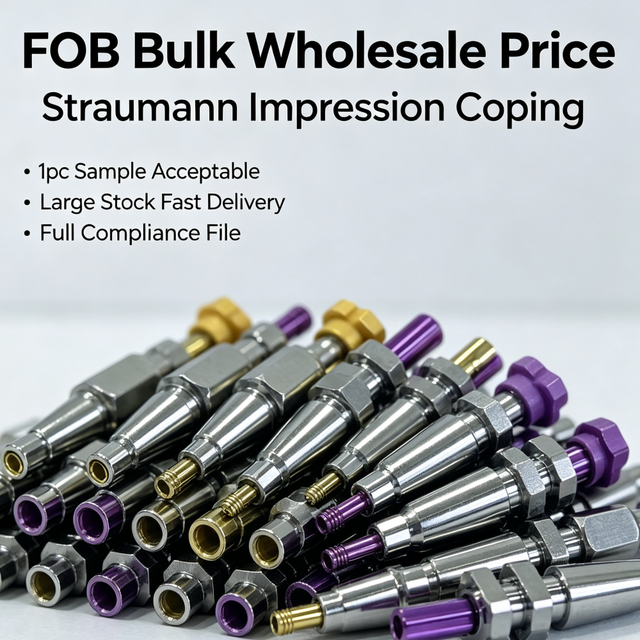 Straumann NC Open Tray Impression Post L16.5mm Gold Screw Short Transfer Coping for Narrow Neck Low Bite Cases