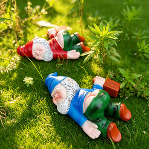 Drunken Dwarf Resin Figurines Red And Blue Cartoon Dolls Indoor Decor Home Desktop Ornaments Christmas Decoration - Product Image 3