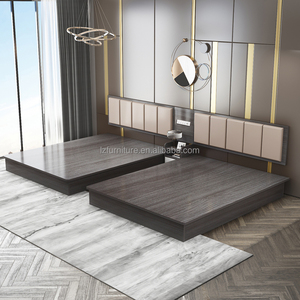 Affordable <b>Platform</b> Hotel <b>Bed</b> for 3-Star Hotel Bedroom Furniture Economy Wooden <b>Bed</b> <b>Frame</b> with Matching Nightstands & Headboard - Product Image 3
