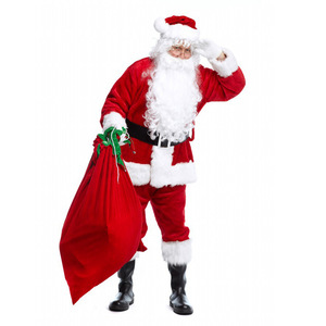 Elegante 7 piezas rojo Navidad poliéster Unisex adulto traje conjunto Premium vestido Top pantalones para celebraciones festivas TV película - Product Image 3