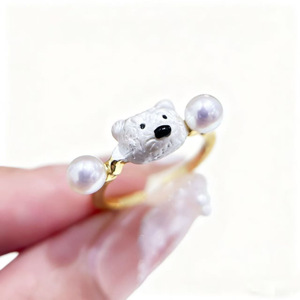 10771 Accesorios de Perlas DIY, Base para Anillo de Plata S925, Base para Joyería de Plata Moderna con Cuentas Redondas Planas de 6-8 mm - Product Image 5