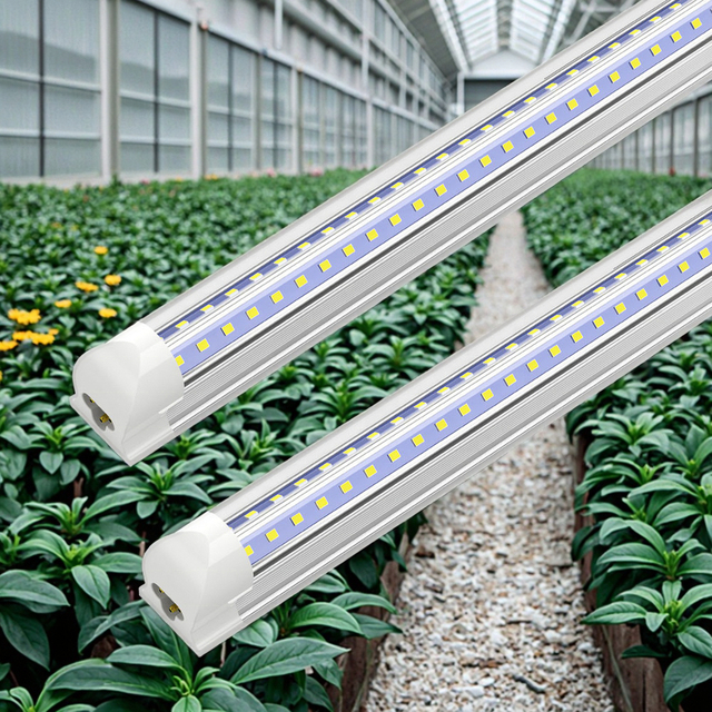 Full Spectrum LED Grow Light Warm White  1FT~8FT 5000K 6500K Linkable T8 Tube for Indoor Farming Garden Plant Greenhouse