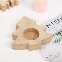 Holzsockel-Ornament im Ins-Stil, in China hergestellter Kerzenhalter, Stern- und Rentierformen, Weihnachtsbaumstumpf-Dekoration, einfache Tischdekoration
