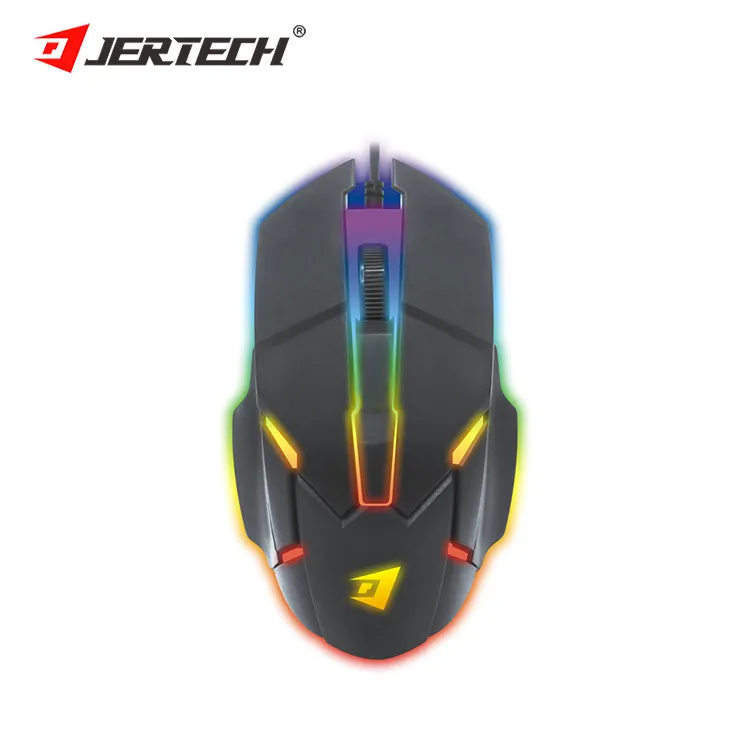 Jertech M300 Usb2.0 프로그래머블 광 마우스 1600 인치 당 점 레인보우 7 색 백라이트 마우스 유선 LED 게임용 마우스