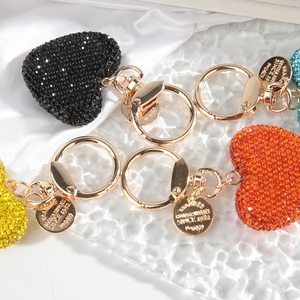 Ngày Valentine Quà Tặng Hình Trái Tim Bling Rhinestone Móc Khóa Ba Lô Túi Quyến Rũ Trang Trí Vòng Chìa Khóa Cho Cô Gái - Product Image 3