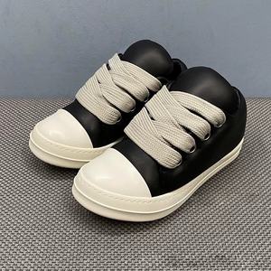 Zapatillas de Cuero Casuales de Lujo para Hombre 2025 de Alta Calidad con Cordones Grandes, Zapatos de Diseñador con Aumento de Altura para las Cuatro Estaciones - Product Image 5