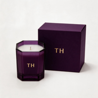 Pot carré géométrique personnalisé, récipient en verre de luxe sur mesure de 8 oz et 10 oz pour la fabrication professionnelle de bougies parfumées