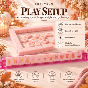 Exclusivo Juego de Mahjong Americano de 160 Piezas con Temática de Cosecha de Otoño en Rosa, Fichas de Mahjong Acrílicas para la Fiesta de Acción de Gracias - Product Image 3