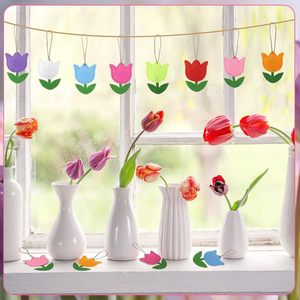 24 Pezzi di Ornamenti in Feltro a Forma di Tulipano Primaverile per Decorazioni Floreali <span class=keywords><strong>da</strong></span> Appendere all'Albero, Mini Ornamenti Floreali per Feste, Decorazioni Murali per la <span class=keywords><strong>Casa</strong></span> - Product Image 4