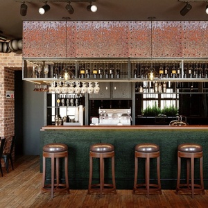 Meubles de bar sur mesure, comptoir de pub vintage, étagères en bois pour la présentation des spiritueux, aménagement intérieur de restaurant, équipement de boutique - Product Image 1