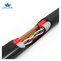 Precio de fábrica Cat5e 8+2 Siamese UTP 23/24AWG 300m 2 cables de alimentación Multicore Conductor OFC Cable LAN Cubierta PE+PVC Bobina de madera