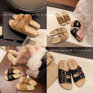 Nuove estive scarpe Burken con <span class=keywords><strong>suola</strong></span> spessa Joker coppie indossano <span class=keywords><strong>sandali</strong></span> Casual con doppia fibbia in <span class=keywords><strong>sughero</strong></span> da uomo scivoli da <span class=keywords><strong>donna</strong></span> per - Product Image 2