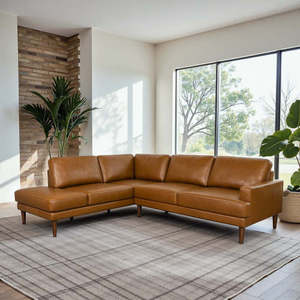 Modern L Shaped Modular Pu4 Seat Left-Facing Tan Sectional <b>Sofa</b> <b>Bed</b> High Quality Living Room Furniture - Product Image 2