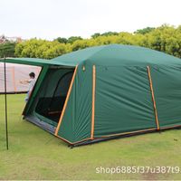 Équipement de camping haut de gamme, tente imperméable à double couche pour l'été, deux chambres, salon, 3-6-12 personnes, grande tente en tissu Oxford 2000-3000 mm