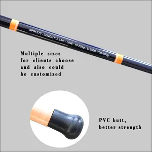 China personalizado de alta calidad 2,7 m 2PC IM8 Carbon Fuji Light Cork handle Catfish Rods con envoltura brillante para el mercado de Europa