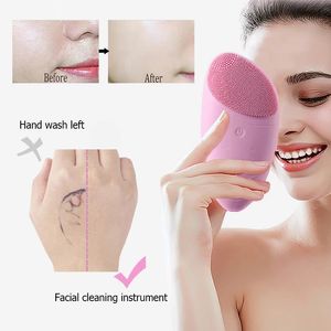 Waterproof Washing <b>Mini</b> Electric Silicone Face Massage Face Cleansing Brush Sonic <b>Vibration</b> Deep Pore Cleaner Tools - Product Image 4