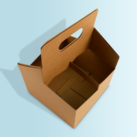 Porte-gobelet à café jetable durable en papier kraft à emporter porte-boisson ondulé bon marché avec poignée livraison de boissons café